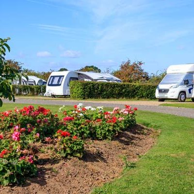 York Caravan Park's Grounds Are Carefully Lanscaped With Flowers And Shubs